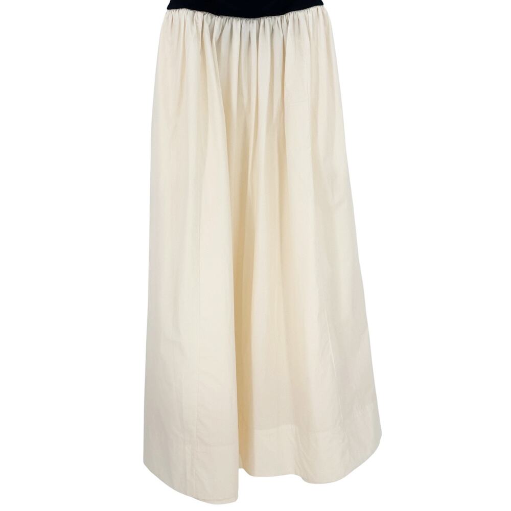 Banana Republic Stretch Cotton Poplin Maxi Dress Navy Blue Cream Size Small - Picture 5 of 10